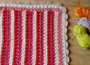 granny stripe blanket with little stitch