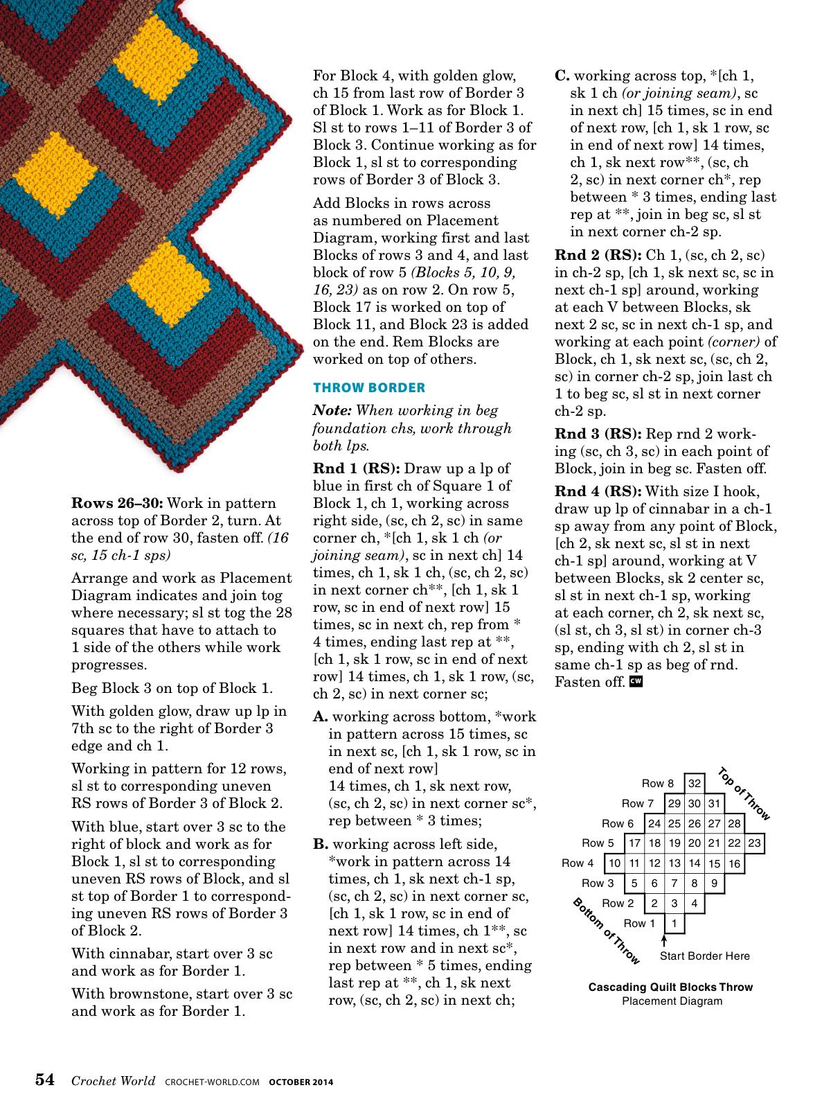 cascading quilt crochet blocks pattern 2
