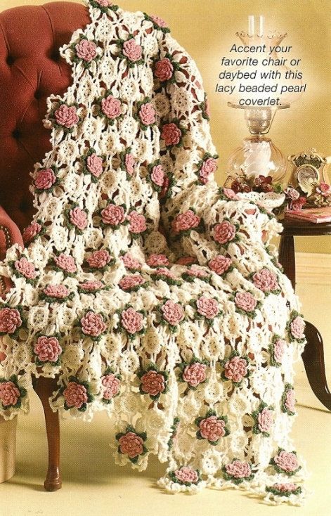 Vintage roses afghan crochet