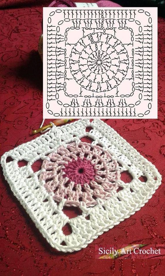 Circle in a Square Crochet Granny