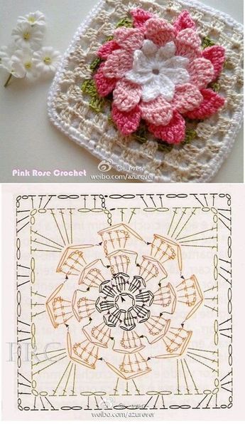 Free crochet flower granny square patterns