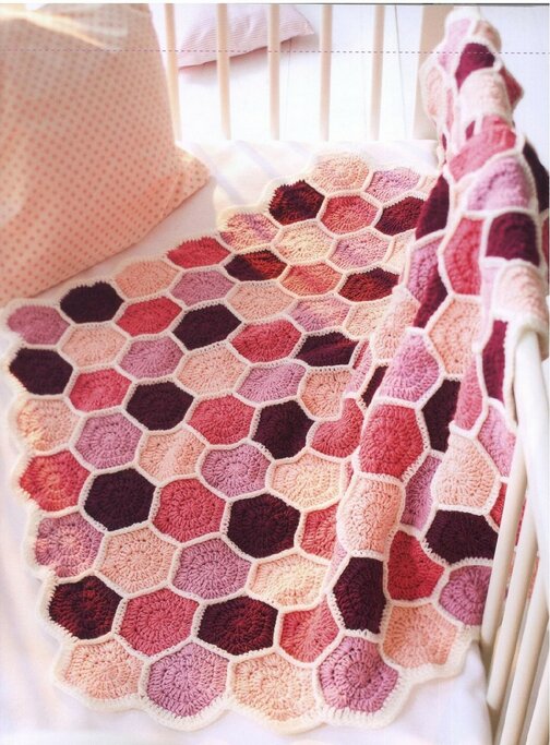 Solid hexagon baby blanket