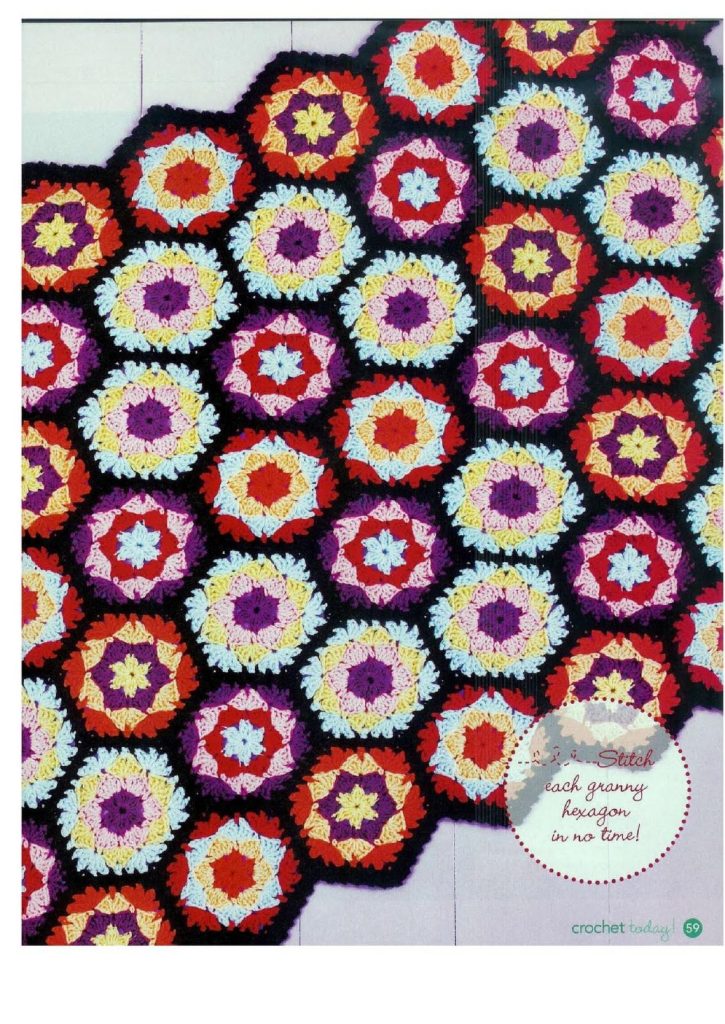 Crochet Hexagon Blanket Pattern