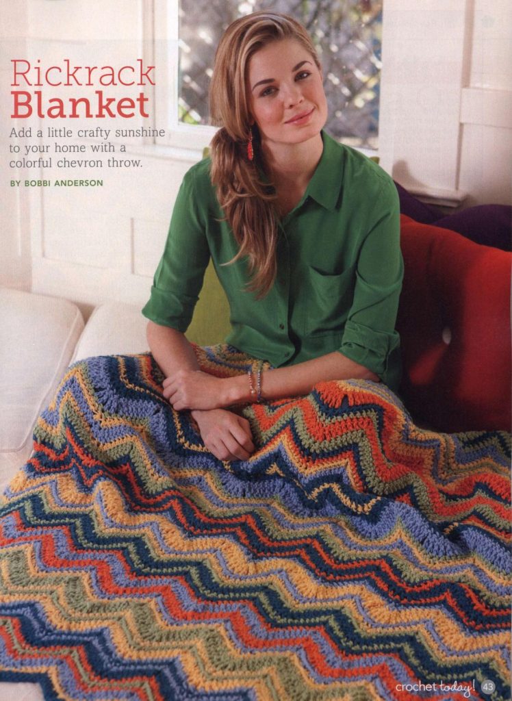 Rickrack ripple stitch crochet blanket pattern